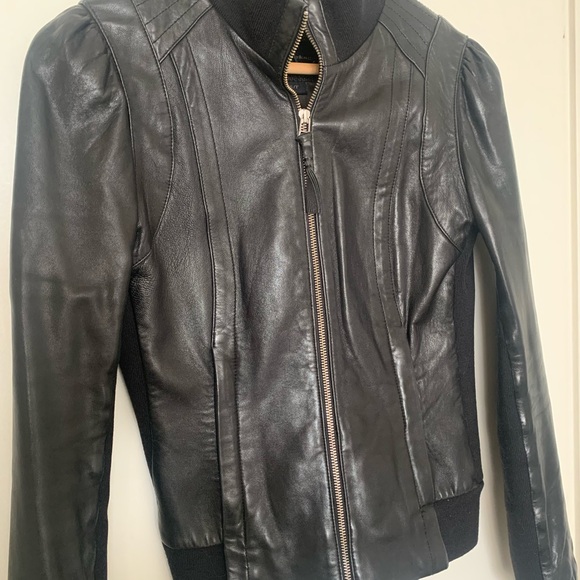 Mackage black leather jacket - Picture 2 of 9
